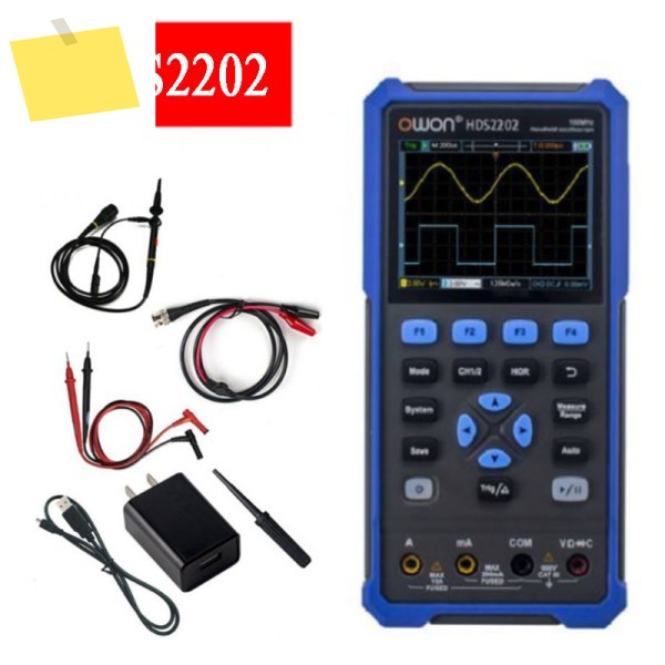 OWON HDS2202 3.5인치 휴대용 디지털 오실로스코프 멀티미터 200MHz 1GSas 듀얼 채널 카운트 테스터 제품 이미지