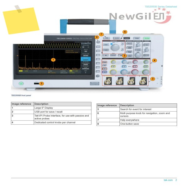 Tektronix TBS2000 시리즈 디지털 스토리지 오실로스코프 4 채널 제품 이미지