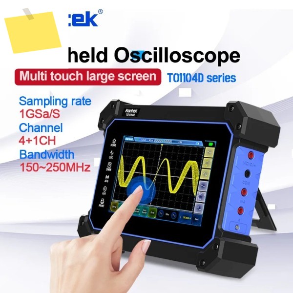 Hantek 4 채널 터치 스크린 오실로스코프 멀티미터 250MHz 1GSaS 샘플링 속도 신호 소스 TO1004D 제품 이미지