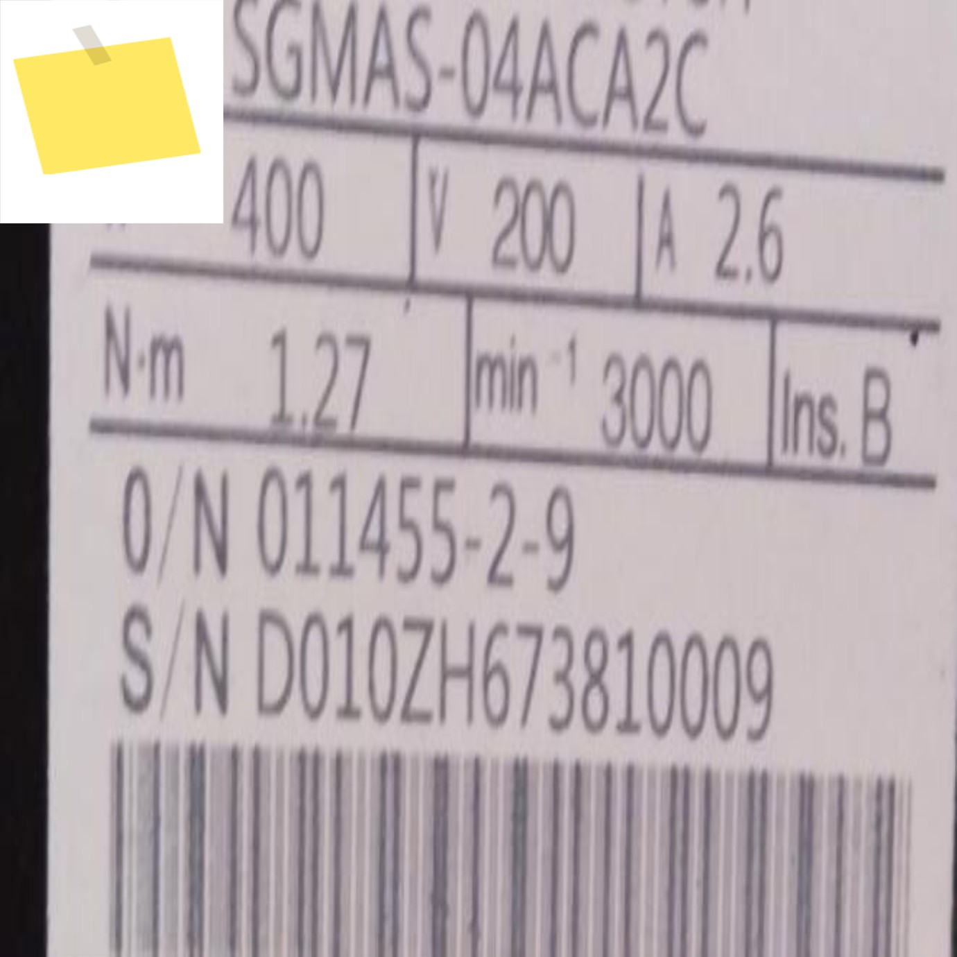 오리지널 서보 모터 SGMAS-04ACA2C, 새제품 제품 이미지