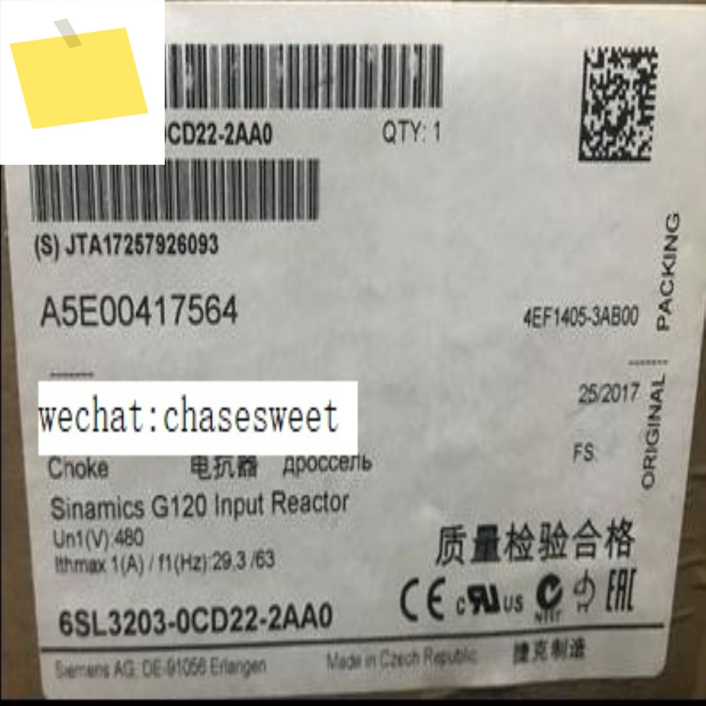 새제품 및 오리지널 반응기, 6SL3203-0CD22-2AA0 제품 이미지