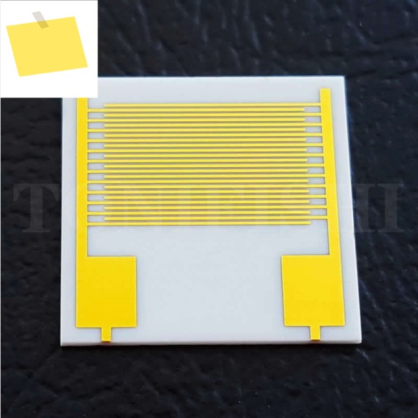 10pcs 100μm 인터디지털 금 전극 필름 회로 Ide 캐패시터 커패시터 어레이 가스 습도 바이오 센서 칩 제품 이미지