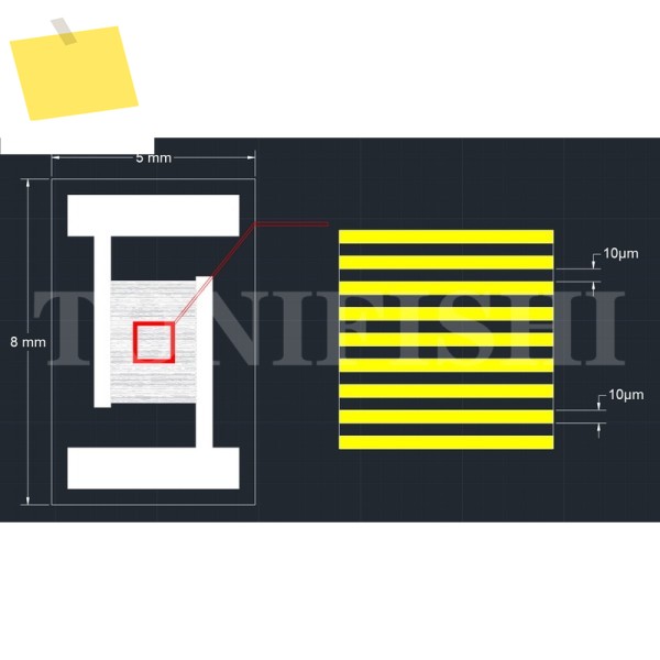 10pcs 10μm 투명 인터디지털 전극 석영 유리 MEMS 가스 생체 전기화학 센서 광전 감지 제품 이미지