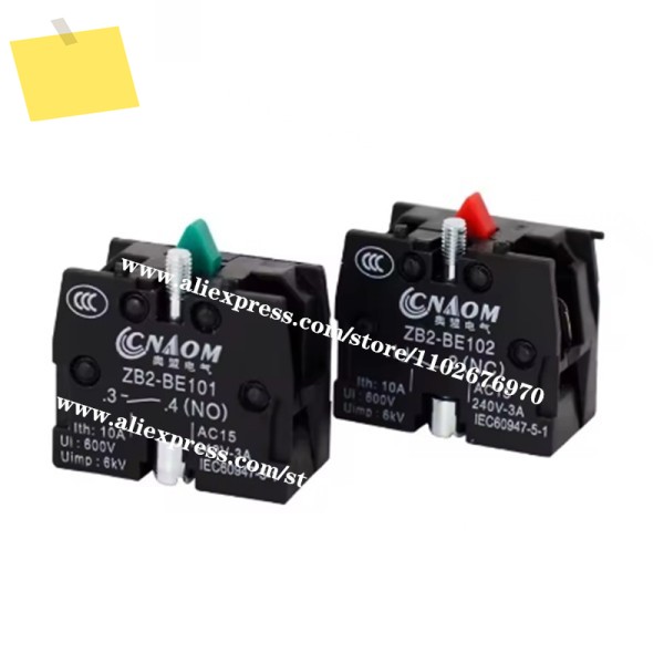 50PCS ZB2-BE101C 자체 재설정 버튼 스위치 접점 220V 10A NO NC 제품 이미지
