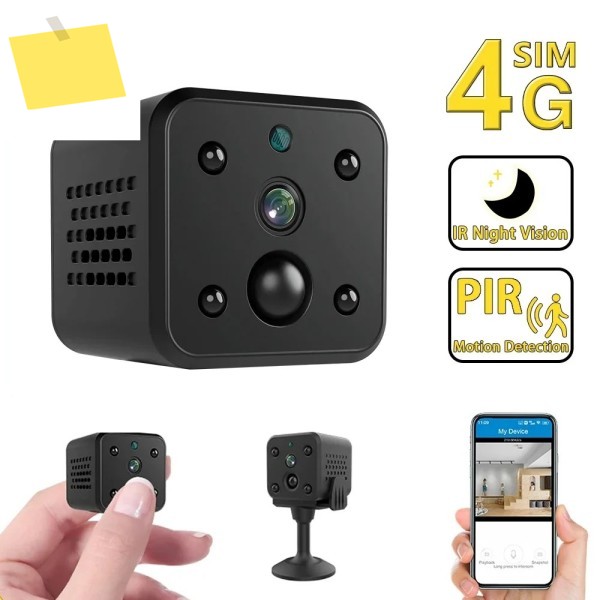 4G 미니 무선 카메라 PIR 인체 감지 야간 투시 적외선 모니터링 보안 내장 3000mAh 배터리 포함 제품 이미지