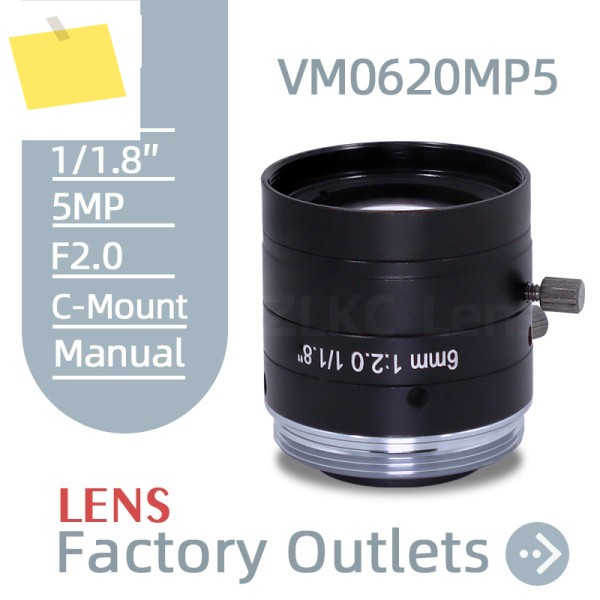 ZLKC 5.0메가픽셀 C 마운트 6mm 고정 초점 거리 수동 조리개11.8인치 FA 고성능 카메라 렌즈용 머신 비전 제품 이미지