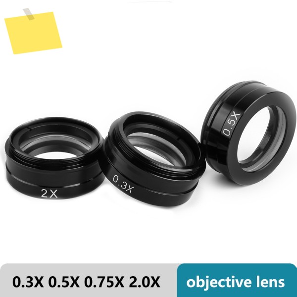 바로우 보조 대물 유리 렌즈, 0.75X, 2X, 줌 C 마운트 산업 비디오 현미경 카메라용 WD165 제품 이미지