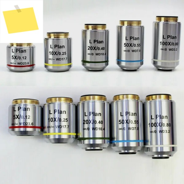 RMS 스레드 금속 현미경용 무한 계획 대물 렌즈, 긴 작동 거리, 2.5X, 제품 이미지