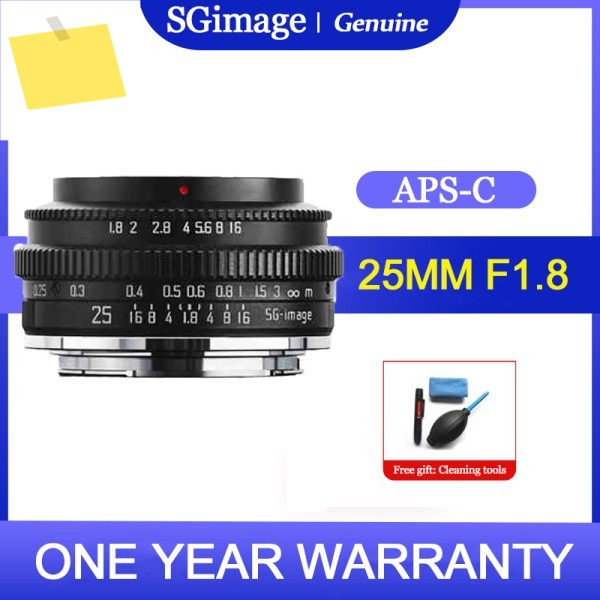 SGimage 25mm F1.8 APS-C 프라임 카메라 렌즈 소니 E 마운트 후지필름 캐논 EOS-M 마이크로 43 L 니콘 Z R 제품 이미지