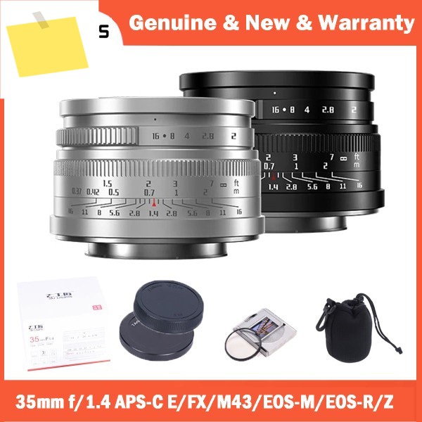 7artisans 35mm F1.4 Mark II 소니 ZVE10 NEX-6 후지필름 FX 캐논 EOS-M 올림푸스 루믹스 M43 니콘 Z5 RF용 APS-C 프라임 렌즈 제품 이미지