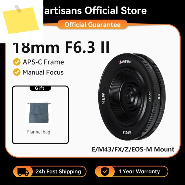 7artisans 18mm F6.3 Mark II APS-C Sony E ZVE10 Alpha 6400 Fujifilm FX X-T1 Canon EOS-M M2 Nikon Z Z5 제품 이미지