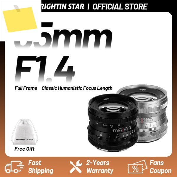 브라이트인 스타 35mm F1.4 풀프레임 수동 초점 MF 미러리스 렌즈 소니 E ZVE10 A6400, 니콘 Z, 캐논 RF, 라이카, 루믹스, 시그마 L 마운트 호환 제품 이미지