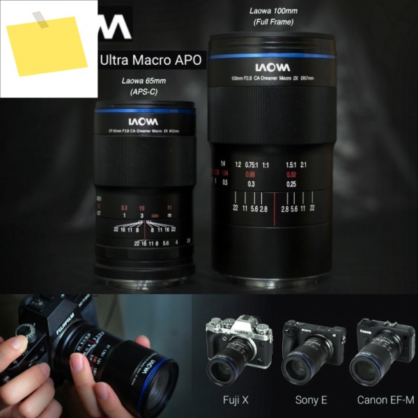 비너스 옵틱스 라오와 65mm f2.8 2배율 울트라 매크로 APO 카메라 렌즈 소니 E, 후지필름 X, 캐논 RF 니콘 Z 제품 이미지