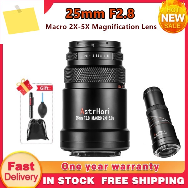 AstrHori 25mm F2.8 2X 5X 풀프레임 울트라 매크로 렌즈 소니 E, 캐논 RF eos r, 니콘 Z, 라이카 L, 후지 FX 마운트 카메라용 제품 이미지