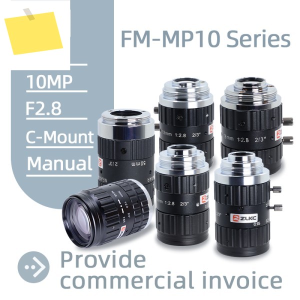 ZLKC 10MP 고해상도 23 인치 C 마운트 렌즈 FA 대형 장면 깊이 12mm 고정 초점 길이 수동 아이리스 제품 이미지