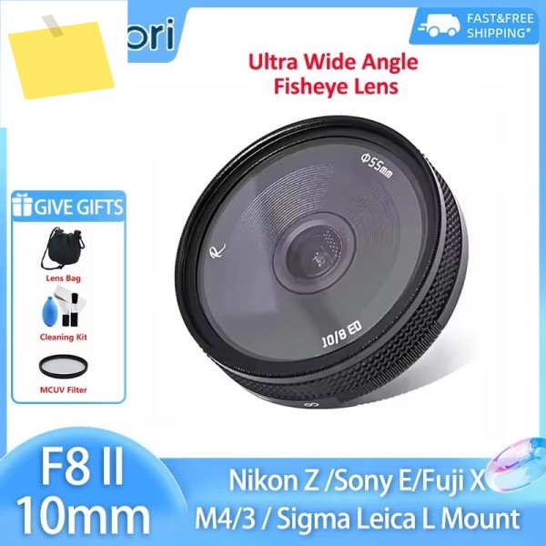 AstrHori 10mm F8 II APS-C 초광각 프라임 어안렌즈 소니 E, 니콘 Z, 후지 X, 올림푸스 M43, 시그마, 라이카, 파나소닉 L 마운트용 제품 이미지