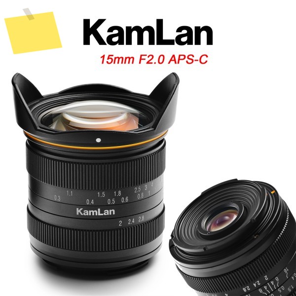 Kamlan APS-C 카메라 렌즈 MF, 후지 X 소니 E 캐논 EOS-M M43 마운트 미러리스 ZVE-10 M5 M6 M10 A6000 15mm F2.0 제품 이미지