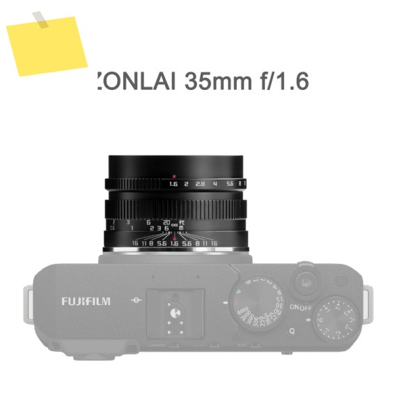 존라이 35mm F1.6 렌즈 수동 초점 APS-C 소니 E 후지 X M43 캐논 EF-M 마운트 미러리스 카메라 프라임 제품 이미지