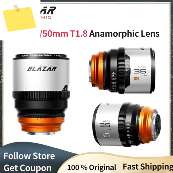 BLAZAR Apex 35mm50mm T1.8 1.33X S35 자동 초점 아나모픽 렌즈 APS-C 센서용 L 마운트용 AFMF 카메라 제품 이미지