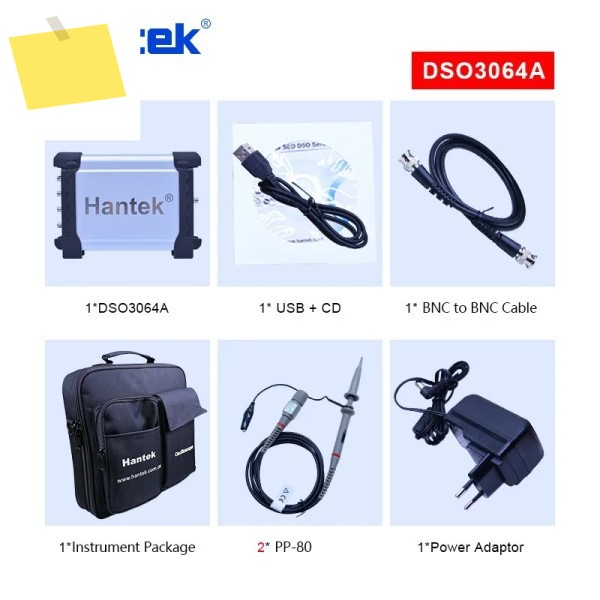 Hantek DSO3064ADSO3064 4CH USB 오실로스코프임의 파형 발생기스펙트럼 분석주파수 카운터 60MHz 대역폭 제품 이미지