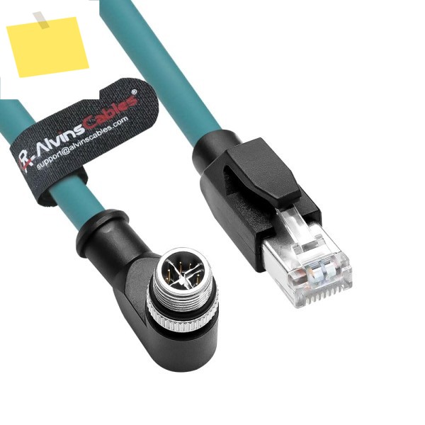 알빈 케이블 M12 X-코드 8핀 남성 - RJ45 이더넷 코그넥스, 키엔스 카메라용, 고탄성 Cat6a 9.84ft3m, 녹색 제품 이미지