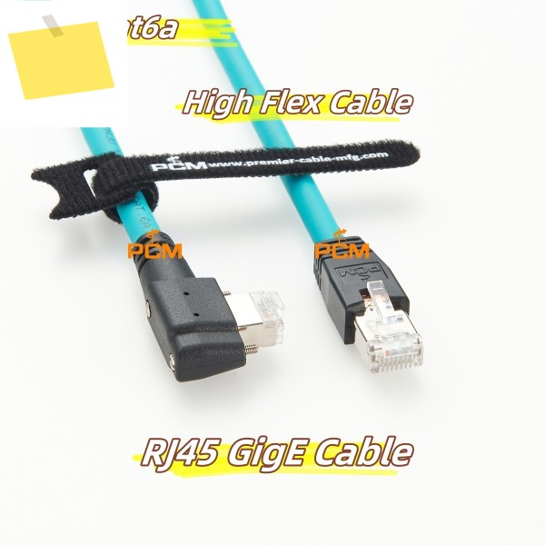 패널 판넬 판네루 장착 RJ45 직각 오가네 Cat6a GigE 고유연성 이더넷 차폐 케이블 산업용 머신 비전 카메라용 Cognex Keyence 제품 이미지