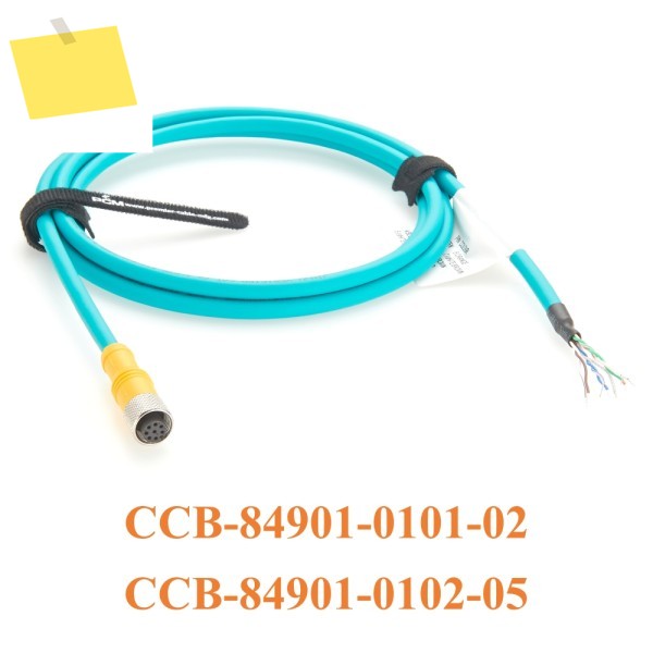 CCB-84901-0101-02 호환 가능 Cognex In-Sight Power GPIO 트리거 케이블 하이 플렉스 M12 8핀 플라잉 리드 제품 이미지