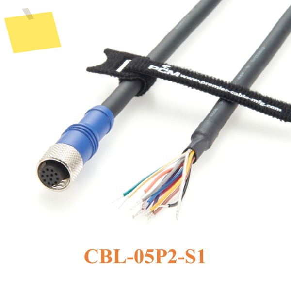Cognex 3D 카메라 호환 전원 IO 트리거 케이블, DS1000 시리즈 M12 A 코드, 핀-플라잉 리드 하이 플렉스 CBL-05P2-S1 제품 이미지
