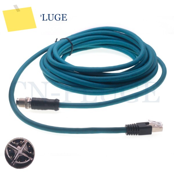 M12-X-8Pin RJ45 Cognex 8 코어 X 유형 산업용 카메라 울트라 소프트 센서 케이블 핀 M12 네트워크 기가비트 제품 이미지