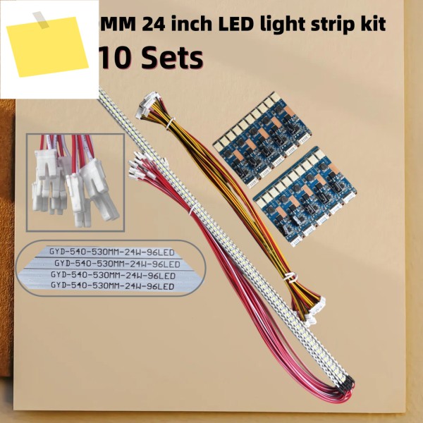 10세트 = CCFL LCD 화면을 디스플레이로 업그레이드하는 540mm24인치 백라이트 스트립 키트, 화면용으로 절단 가능, 범용, 96D 제품 이미지