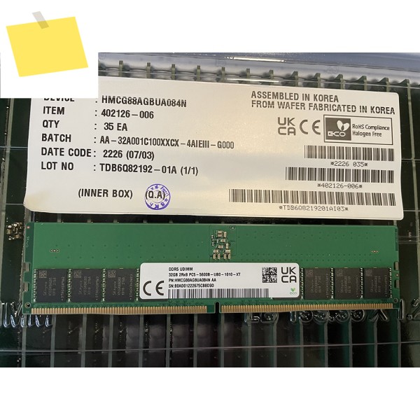 1PCS RAM 32GB DDR5 5600B 2RX8 데스크탑 메모리 HMCG88AGBUA084N 제품 이미지
