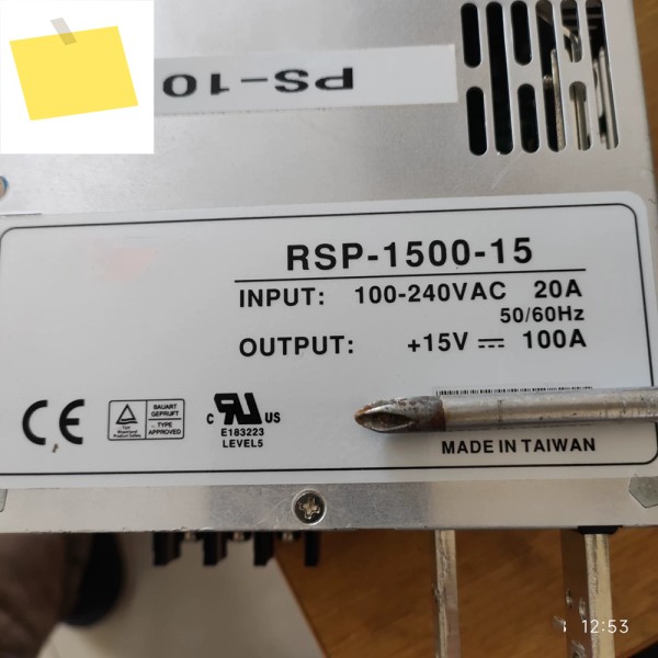 RSP-1500-15 15V 100A 스위칭 전원 공급 장치 조정 가능한 전압 범위 11.9V-17.8V 테스트 완료 제품 이미지