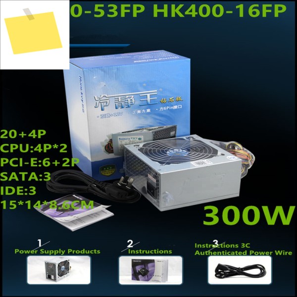헌트키 인텔 I5 AMD A8 A6 HD7770 GTX650Ti 용 PSU, 300W 전원 공급 장치, HK400-53FP 새제품 제품 이미지