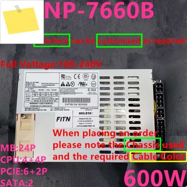 신품 PSU 엔헨스 플렉스 NAS LOLI 소형 1U A4M K35 M41 600W 전원 공급 장치 ENP-7660B ENP 제품 이미지