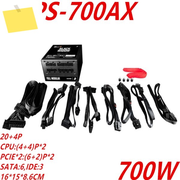 듀얼 CPU 서버 PS-700AX 1Stplayer Black Widow RX460 GTX1050 용 700W 전원 공급 장치, 새제품 제품 이미지