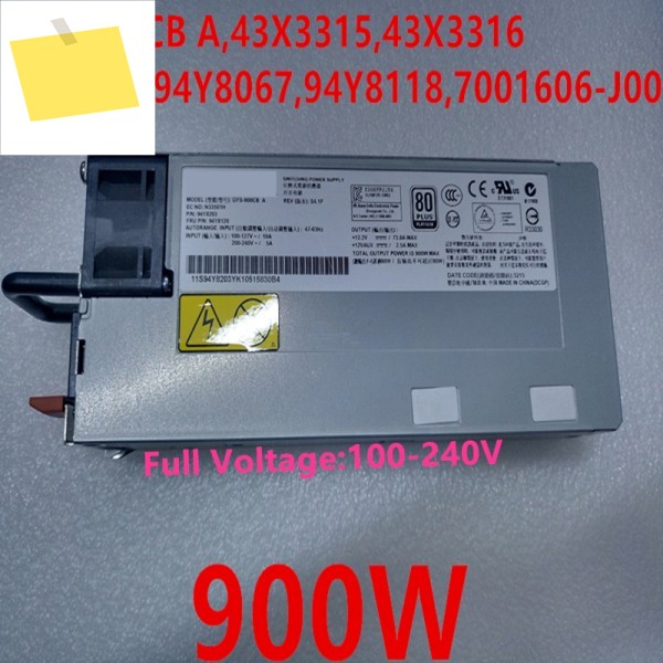 IBM 3550 용 PSU 전원 공급 장치, DPS-900CB A 43X3315 94Y8087 7001606-J00 900W, 새제품 제품 이미지