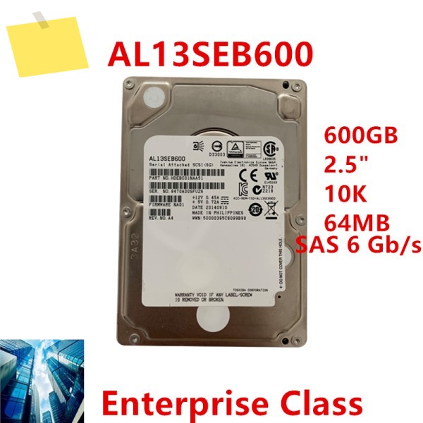 도시바 600GB SAS 2.5인치 64MB 10K 내장용 HDD용 새 엔터프라이즈급 AL13SEB600용 제품 이미지
