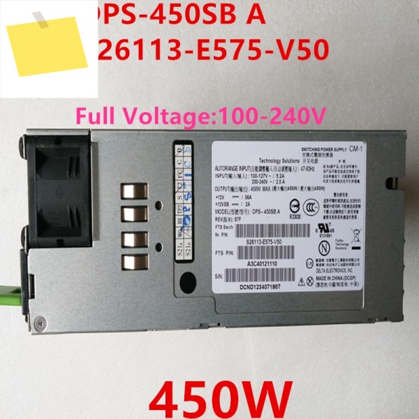 Fujitsu RX200s7 용 PSU, 전원 공급 장치, DPS-450SB A S26113-E575-V50, 12V, 36A, 450W, 새제품 제품 이미지