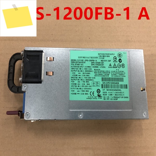 신품 PSU 1200W 전원 공급 장치 DPS-1200FB-1A HSTNS-PD19 A 570451-001 제품 이미지