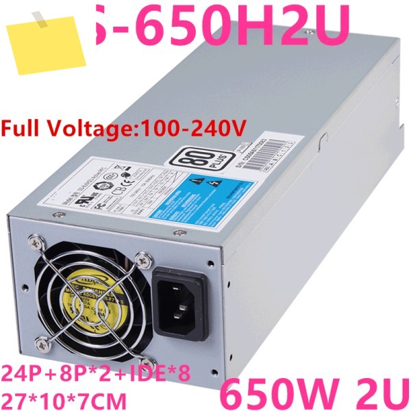 SeaSonic 인텔 2U 용 PSU, APFC 80 + 650W 전원 공급 장치 SS-650H2U, 새제품 제품 이미지
