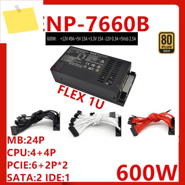 1개 PSU 80플러스 골드 플렉스 ITX 나스 소형 1U 로리 M41 A4M T34 K35 600W 전원 공급 장치 ENP-7660B ENP 제품 이미지