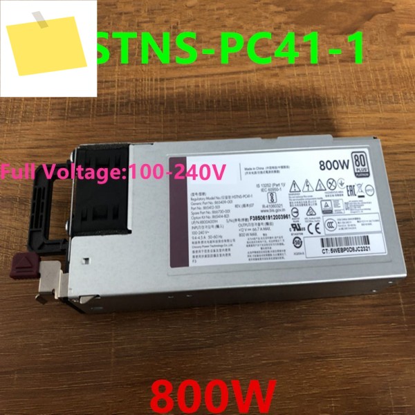 신품 PSU G10 800W 전원 공급 장치 HSTNS-PC41-1 865414-B21 제품 이미지