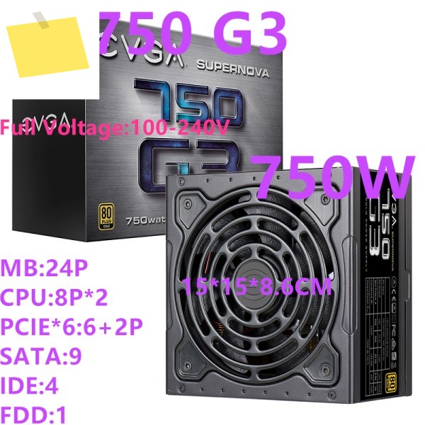 EVGA 무소음 전원 공급 장치용 PSU, 정격 750W 피크 G3 제품 이미지