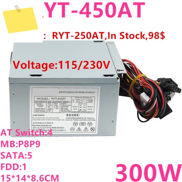 Roeyuta AT P8P9 PSII용 전원 공급 장치, 300W RYT-450AT 제품 이미지