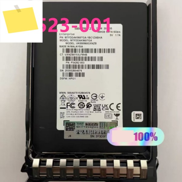 신품 솔리드 스테이트 드라이브 960GB SATA 2.5인치 SSD P40498-B21 P41523-001 P0270-003 제품 이미지