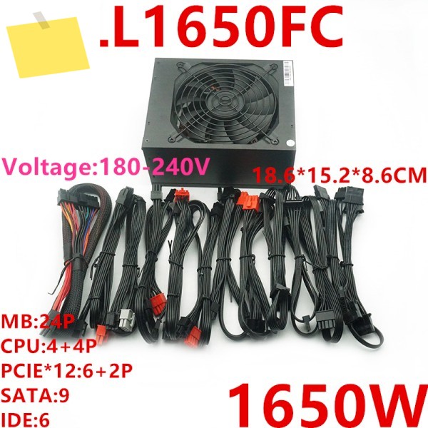 채굴 PSU 체인포스 캐논 90 플러스 골드 다중 서버 비디오 카드 전원 공급 장치, 1650W 새제품 제품 이미지