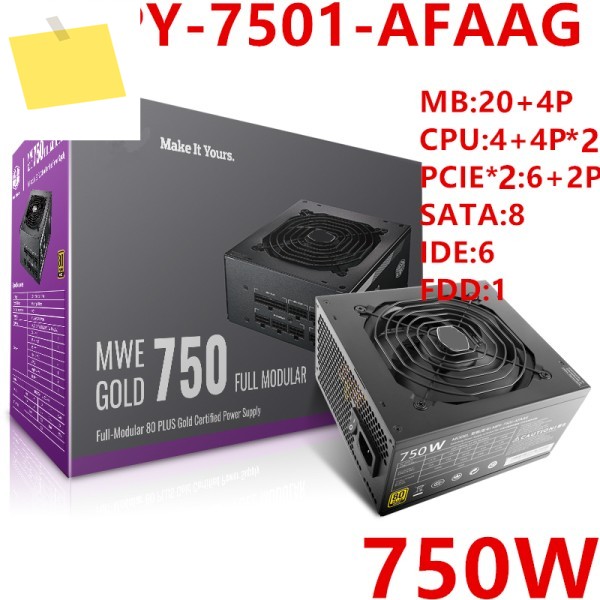 쿨러 마스터용 PSU, MWE 골드 750 RTX2080Ti, 전원 공급 장치, MPY-7501-AFAAG 제품 이미지