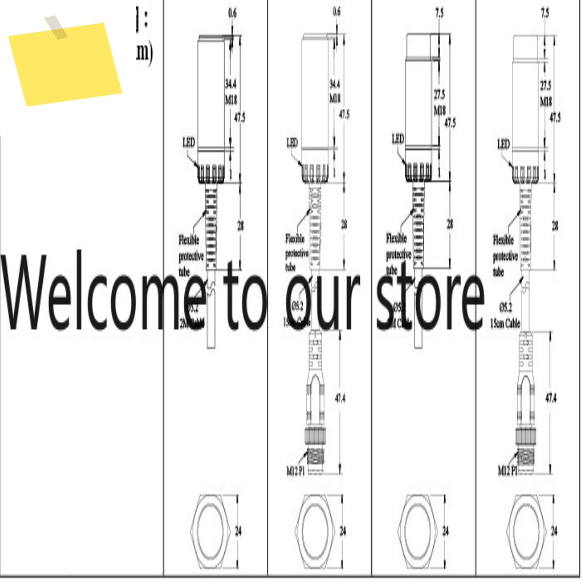 HoneywellHoneywell 원통형 근접 스위치 HP1-18-08N-H 고온 110 ° 제품 이미지