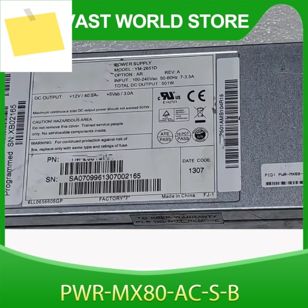 YM-2651D 1개 전원 공급 장치 PWR-MX80-AC-S-B 제품 이미지
