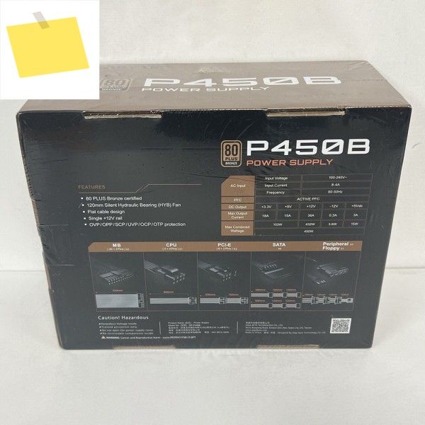 Gigabyte GB-P450B Active PFC ATX 12V 60-50Hz 전원 공급 장치의 새 제품 제품 이미지